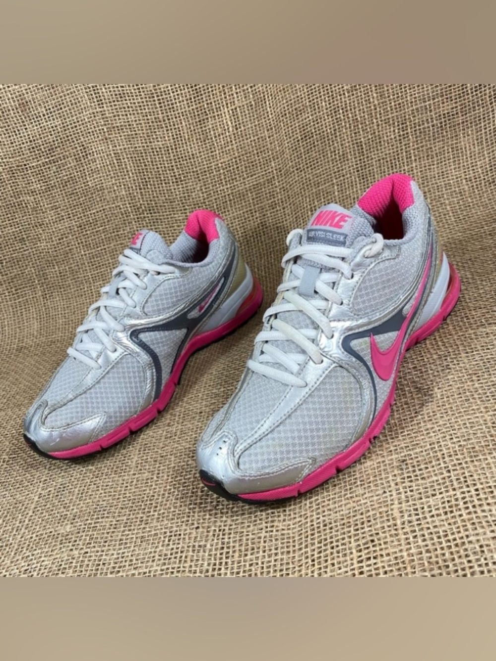 Nike  Air Running Shoes  Gray  Pink Women's Size 9